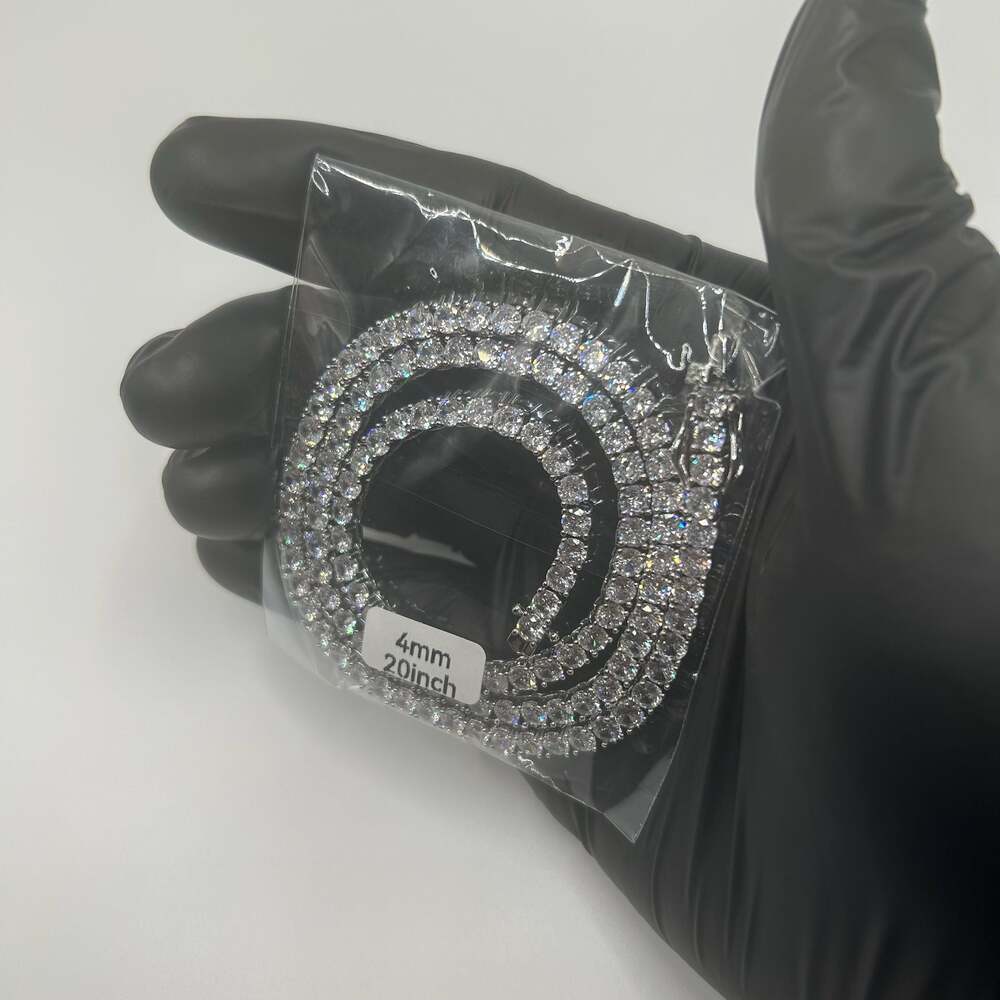Tennis Chain Unisex 4mm 20 Inch Silver Real Iced Out Hip Hop cz VVS1 New